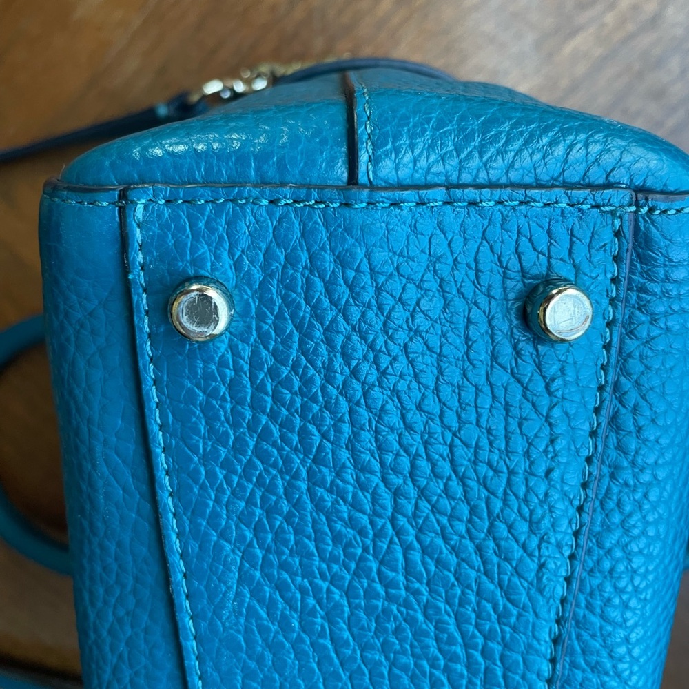 Coach Teal Mini Bag with Gold Accents - Picture 9 of 10